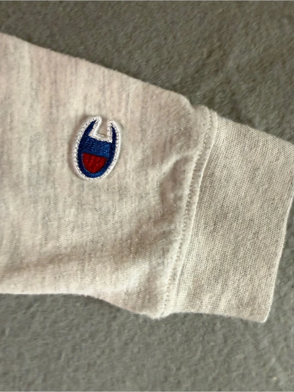 Champion Kids Beige Logo Long-Sleeve Tee